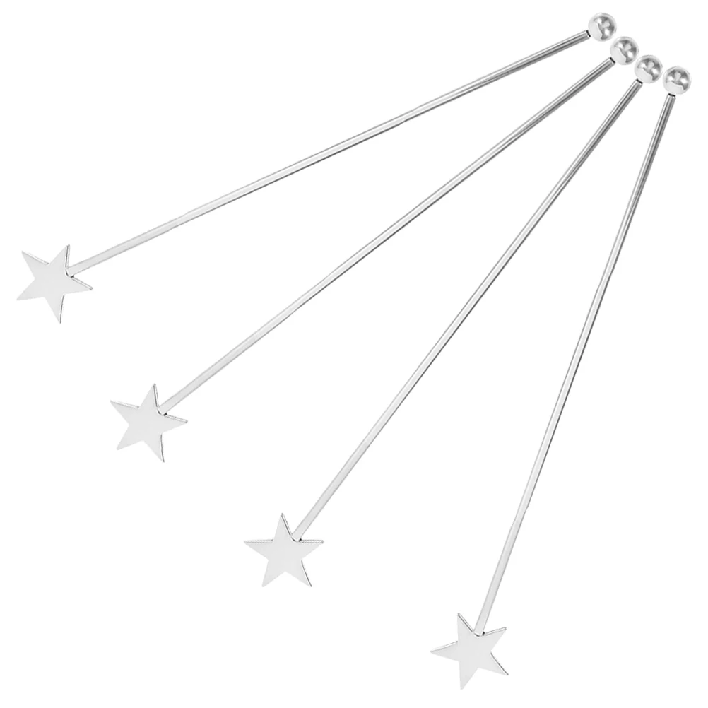 

4 Pcs Stainless Steel Stirring Rods 304 Cocktail Drink Stirrers Coffee Bar Swizzle Sticks Reusable Beverage Stirrers Smooth