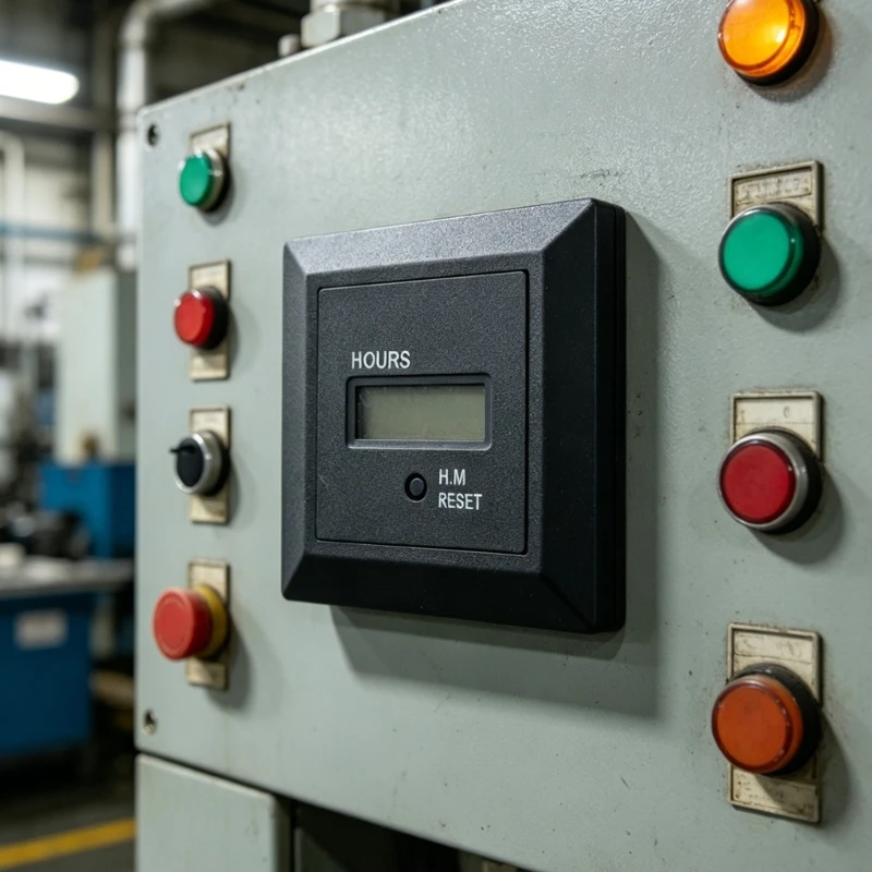Equipment Hour Meter with Front Digital Display, ABS Housing, Panel Mount Counter for Machine Operation Records and Review M4YD