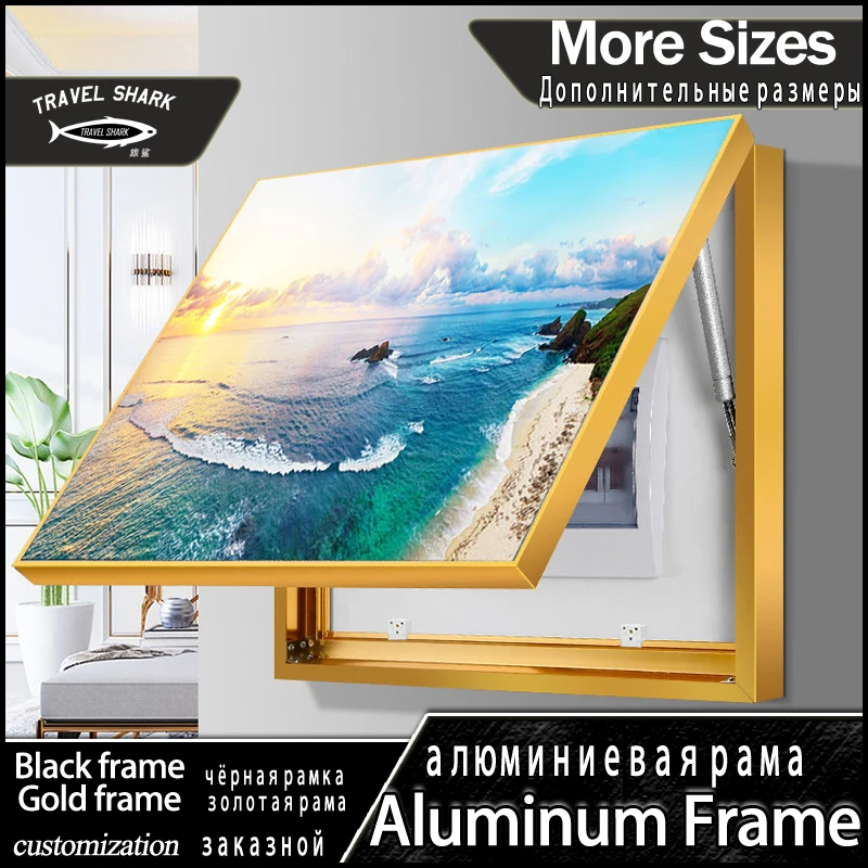 

Poster Wall Art Decorative Paintings of Electric Box With Frame Home Living Room Landscape Decor Mural Modern Pictures Lid Flip