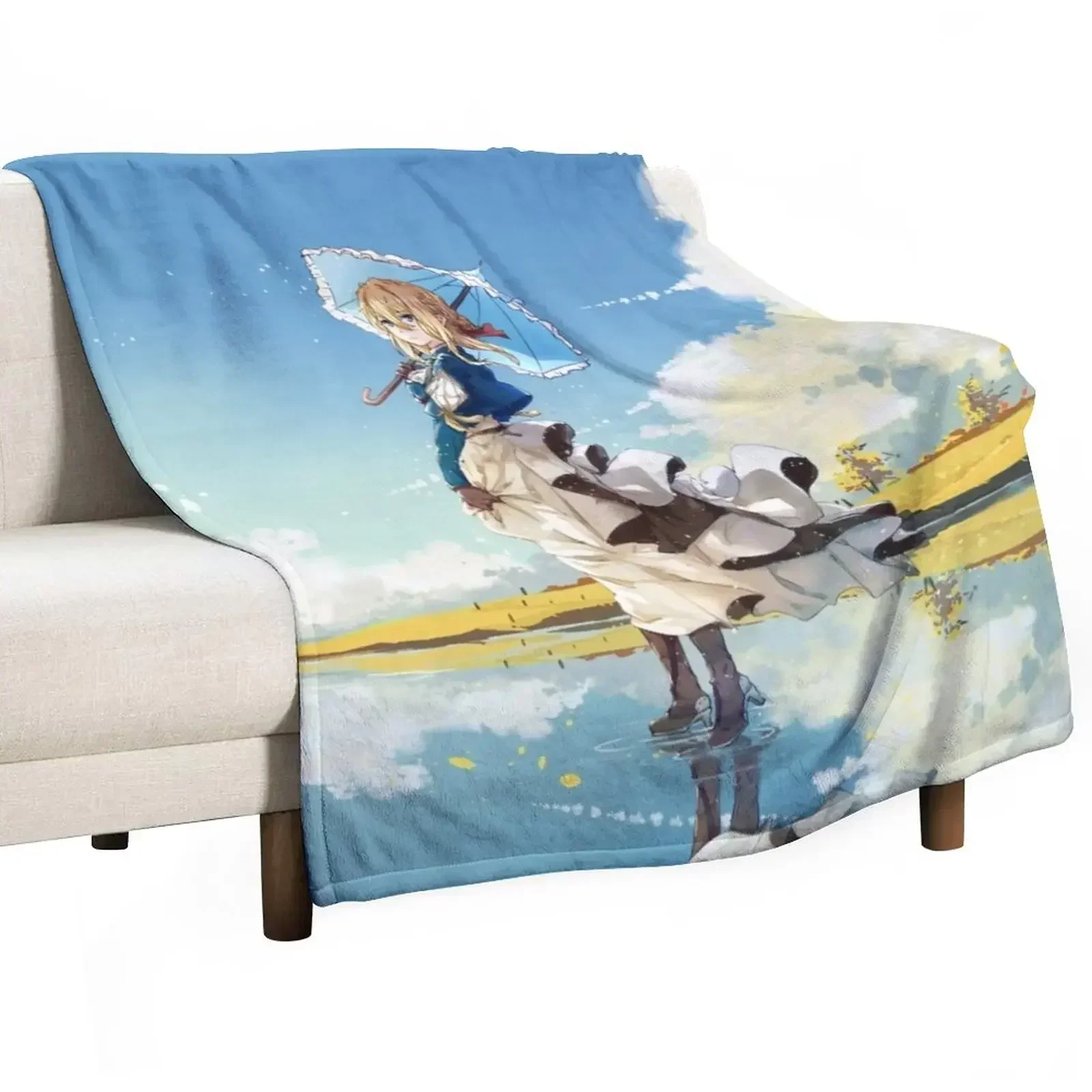 Violet Evergarden 3 Throw Blanket Winter beds warm for winter anime funny gift Soft Big Luxury Brand Blankets
