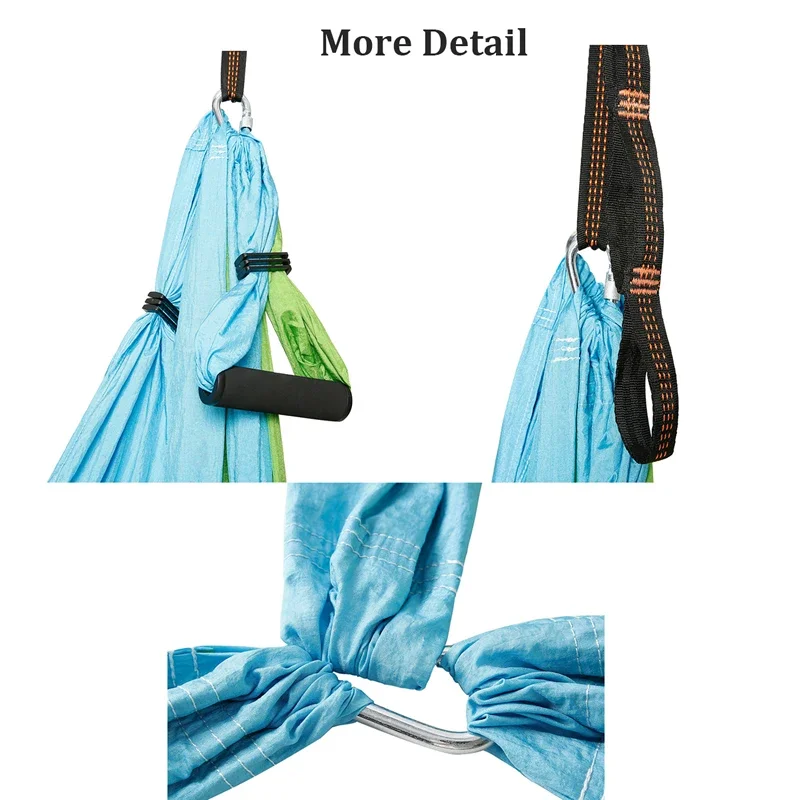 6 Handles Aerial Yoga Hammock Swing Outdoor Indoor Antigravity Hanging Sling Yoga Pilates Trapeze Inversion Exercises+Carry Bag