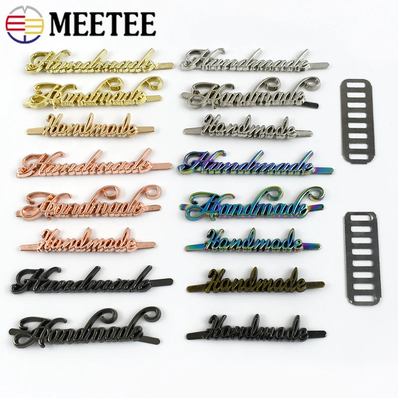 

10Pcs Rectangle Bag Tag Label 10x35mm Handmade Handcraft Decor Metal Buckle Labels For Purse DIY Hardware Sewing Accessories