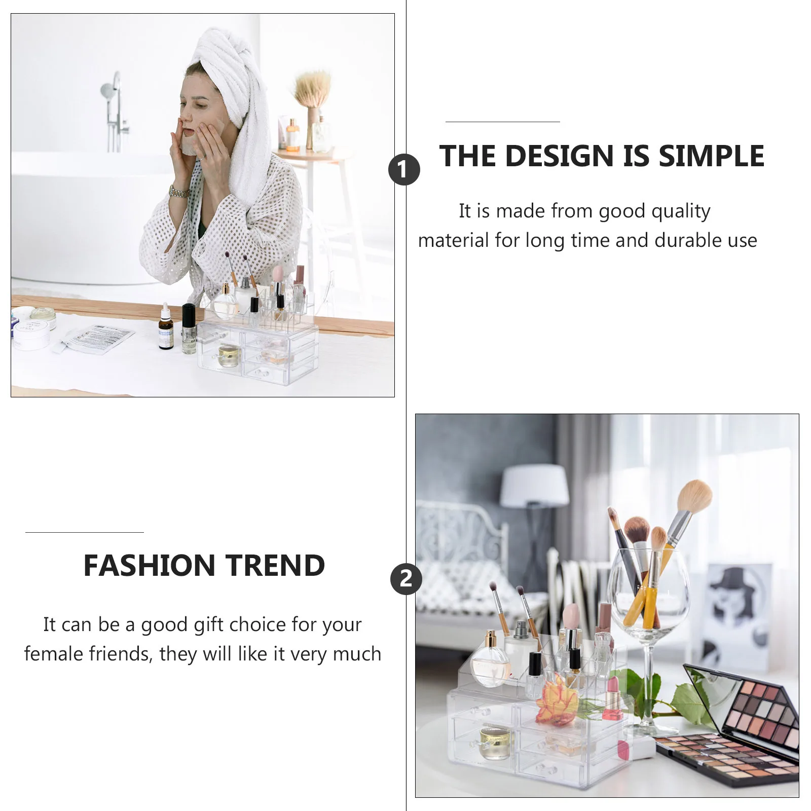 

Cute Desktop Storage Organizer Drawer Case For Jewelry Lipsticks Makeup Small Space Saving Beauty Container