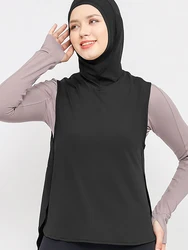 Solid Vest Design Inner Hijab Women Sport Muslim Instant Turban For Ladies Headband