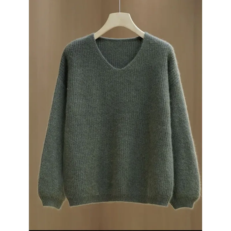 In 2023 The New Women Winter Belly Cover Is Loose Fashionable Casual Slim Soft and Comfortable V-neck Sweater