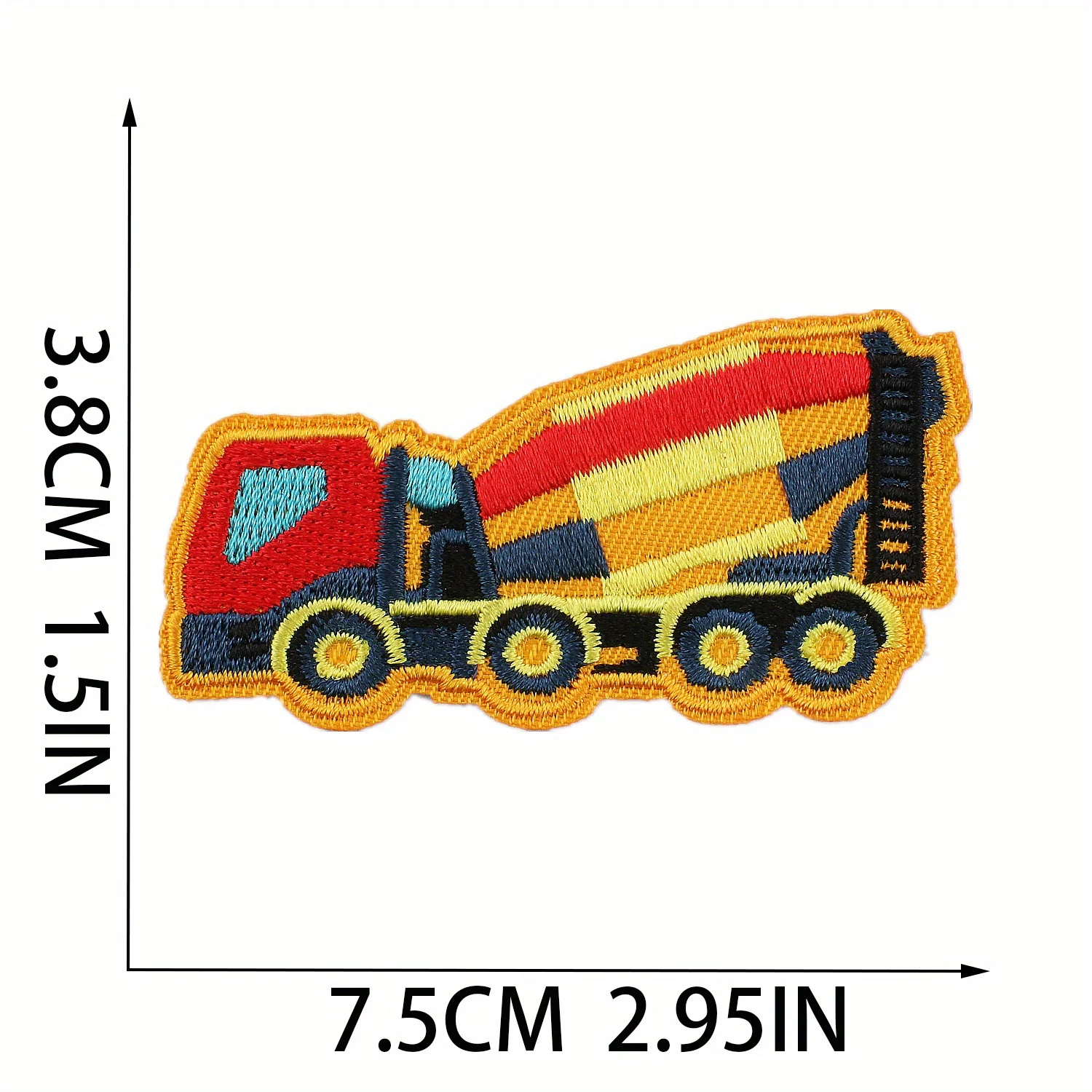 5pcs Engineering Vehicle Embroidery Patches - Cartoon Cars, Excavator, Bulldozer Iron-On Appliques for S' Clothing, Jackets, Je