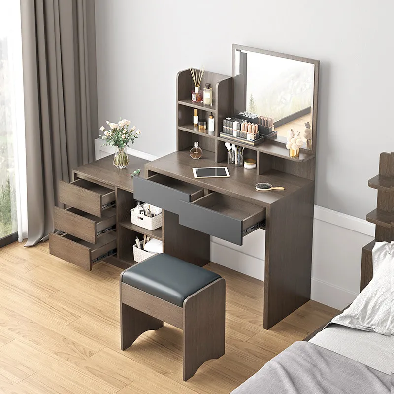 Dresser storage cabinet custom rotating bedroom modern simple home light luxury multi-functional retractable dressing table tabl