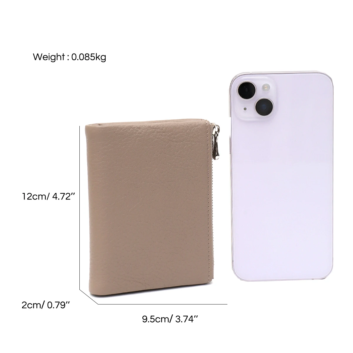 SC Women Minimalist Genuine Leather Bifold Short Wallet Plain Multi Pockets Card Holders Cash Slots Coin Purse Portable Daily