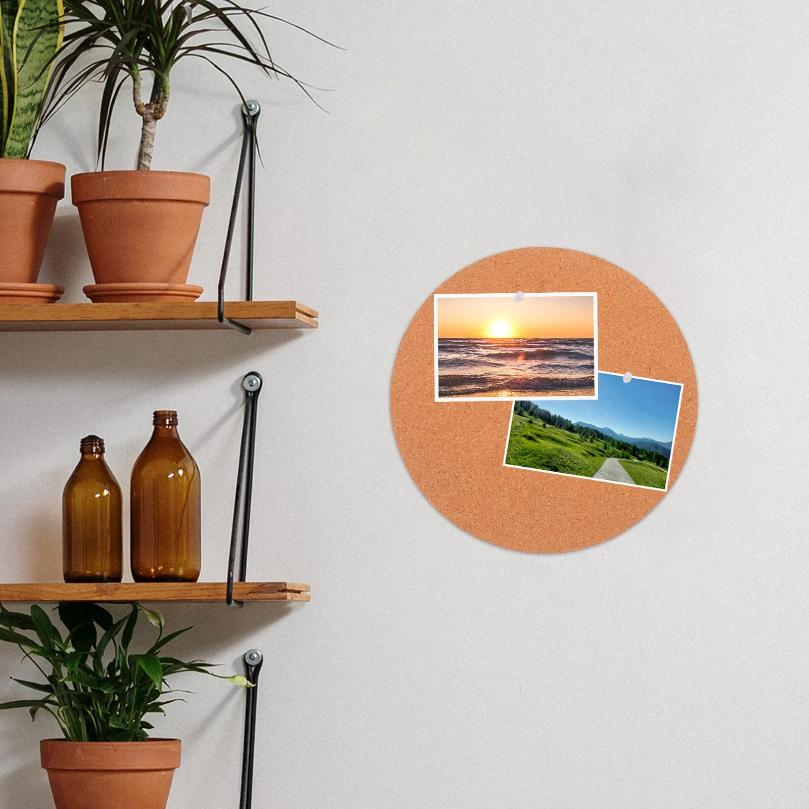 

Round Cork Boards For Walls: Natural Non-Slip Wall Board For Office Message Display Pin Board Decor Home Organization