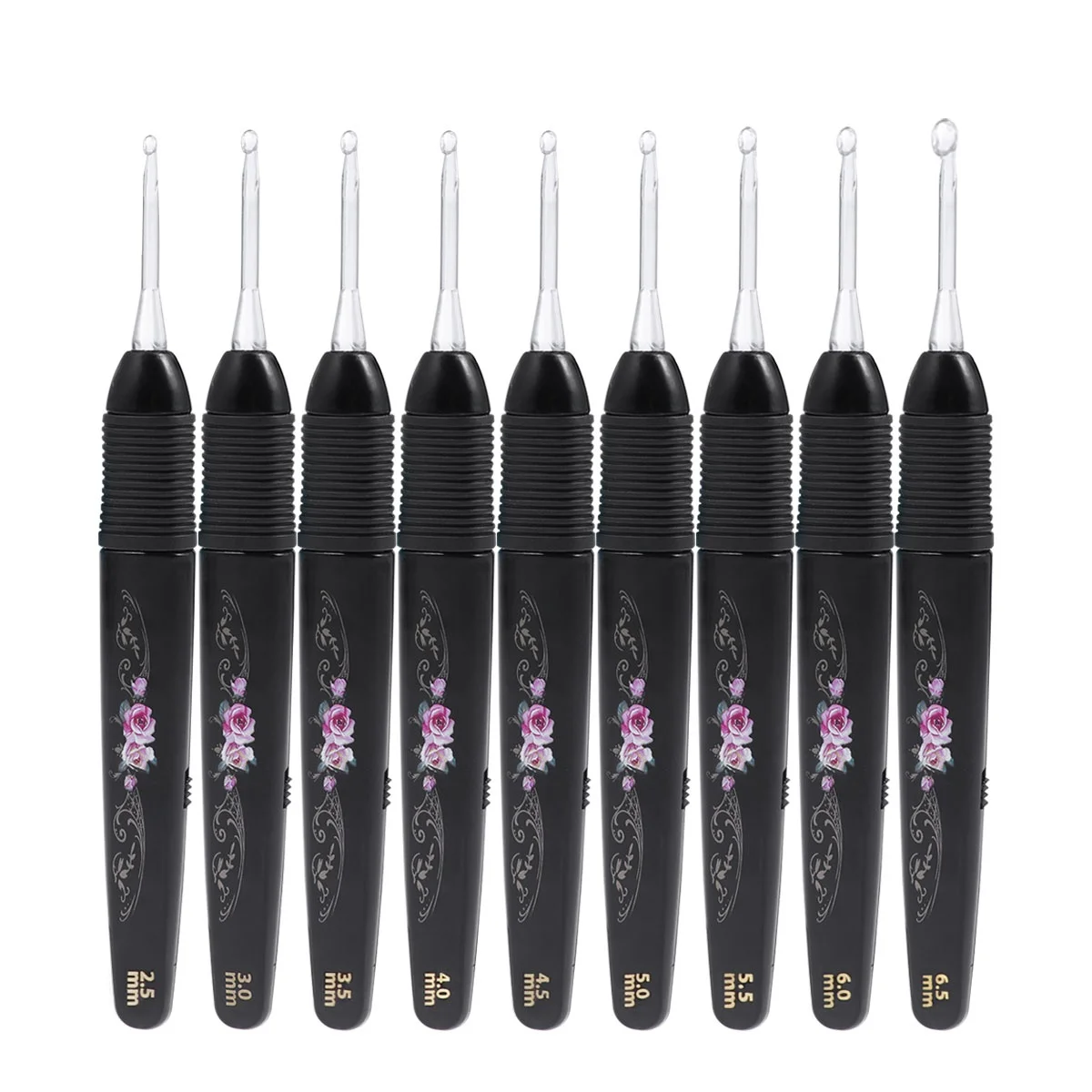 

9 Pcs Crochet Hooks Led Lighted Needles for Dark Yarn 6 5mm 6 0mm Sizes ABS Material Knitting Tools Crochet Kit