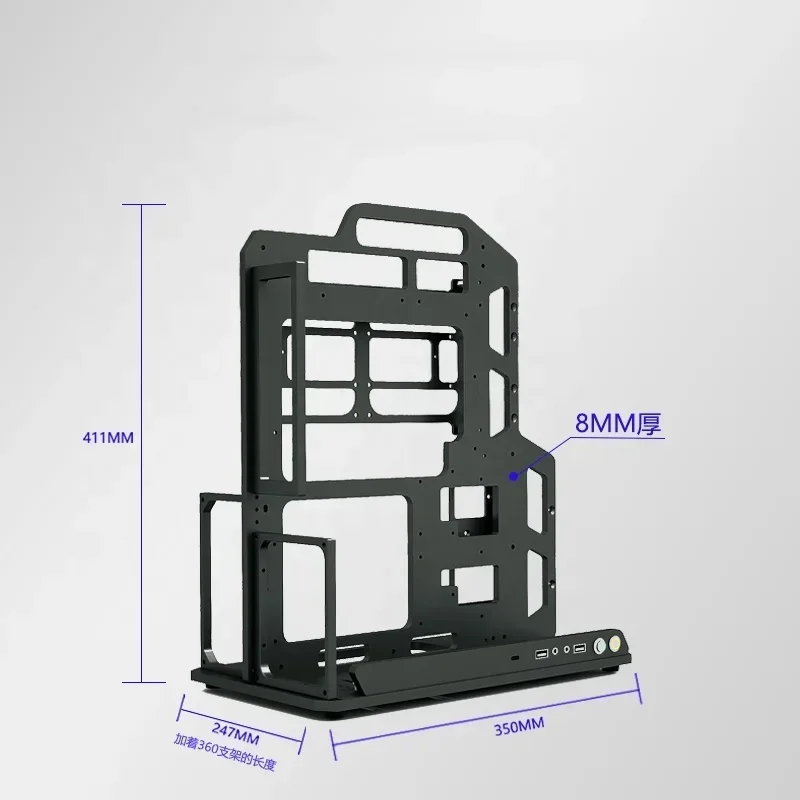 2025 computerbehuizing luchtvaart aluminium metaal eenvoudig draagbaar open Ococoo pc watergekoeld rek kan worden gebruikt met ITX-moederbord