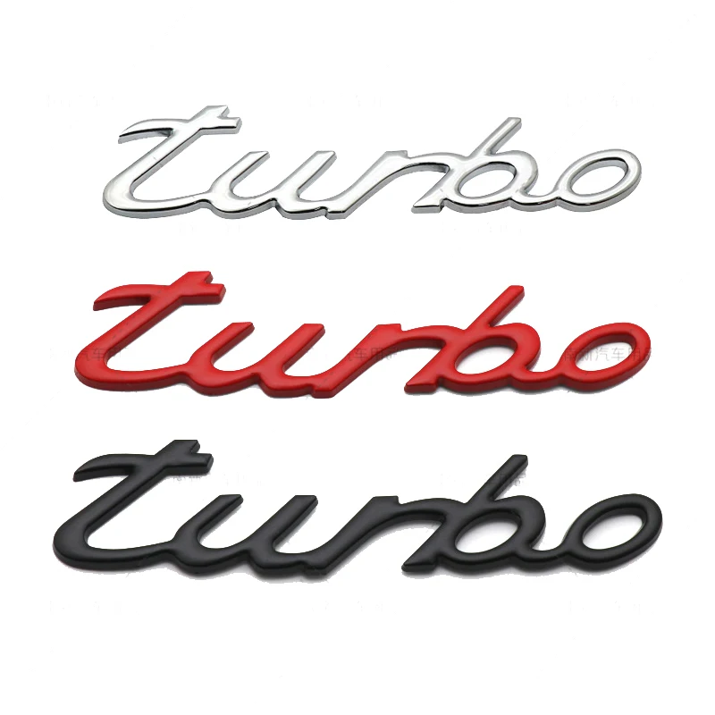 3D Metal turbo litera Logo znaczek z symbolem naklejka na samochód Auto tylny bagażnik naklejki dekoracyjne akcesoria