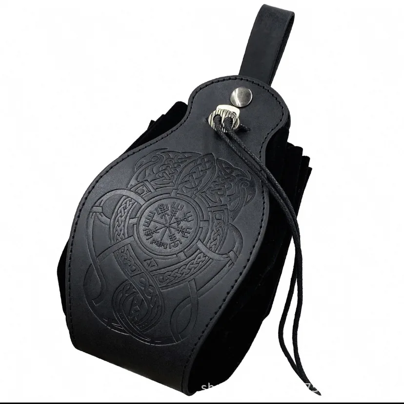 Echt leer DND dobbelstenen tas lade - schattig trekkoord etui RPG D&D rollenspel portemonnee cadeau-ideeën STZ04