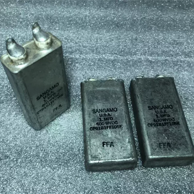 

Антикварный американский SANGAMO Sam 1 мкФ 600 В постоянного тока Высоковольтный масляный конденсатор с приспособлением для машины желчного пузыря