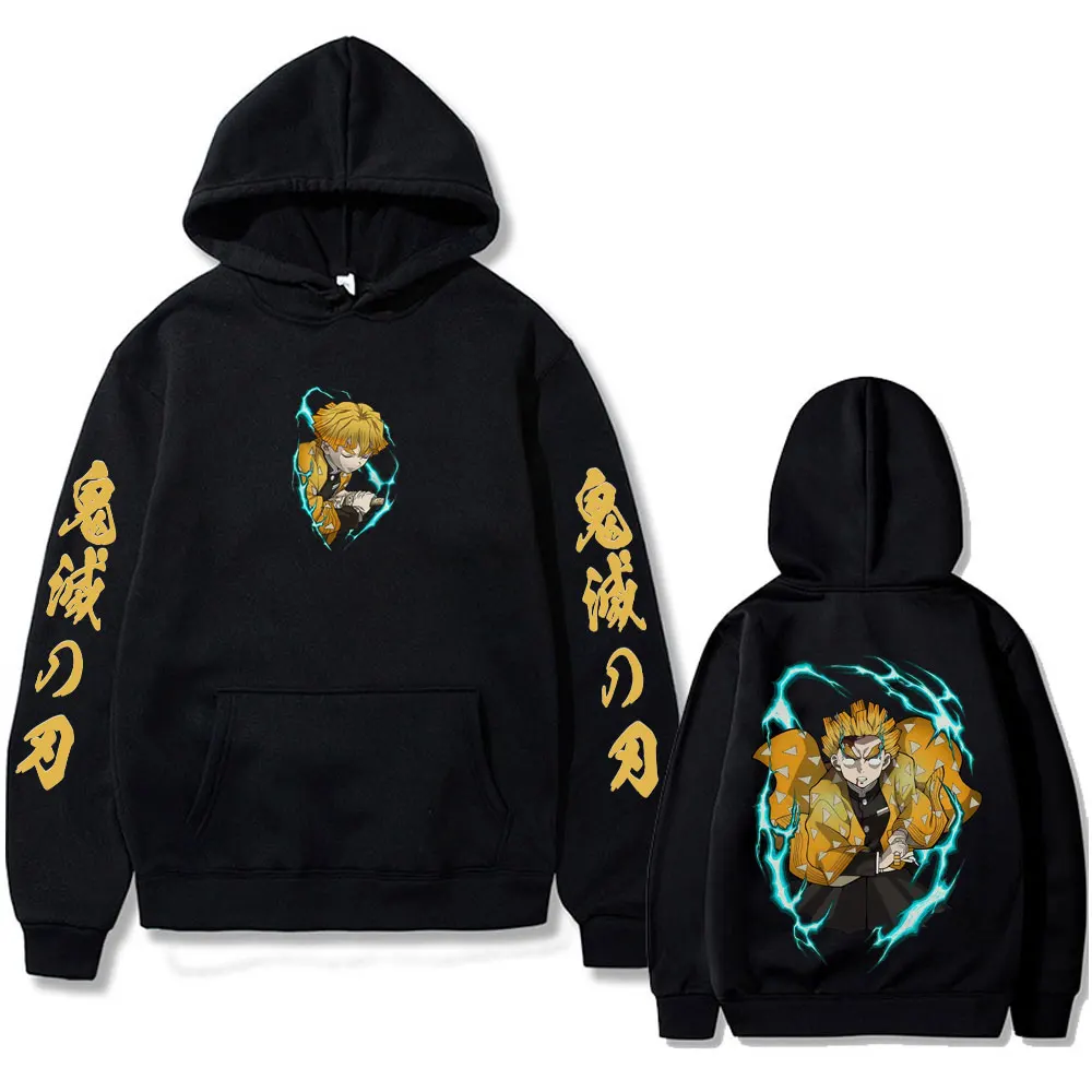 

Anime Demon Slayer Agatsuma Zenitsu Graphic Hoodie Men Women Clothing Cartoon Oversized Sweatshirt Men's Casual Fleece Hoodies