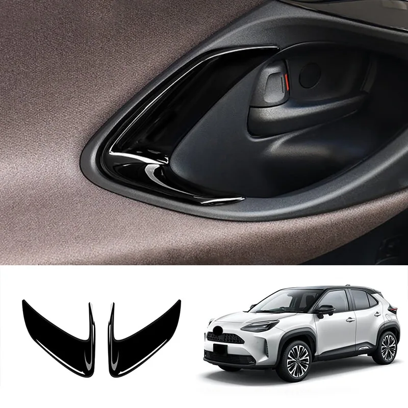 ABS Black Interior Accessories For Toyota Yaris Cross 2020- 2022 2023 Window Switch Panel Cover Steering Wheel Button Cover Trim