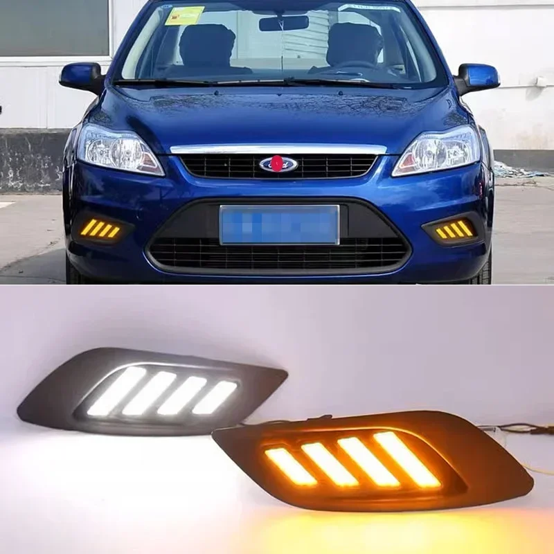 

For Ford Focus sedan 2009-2013 Car Accessories modified LED daytime running lights fog lights running water turn signals