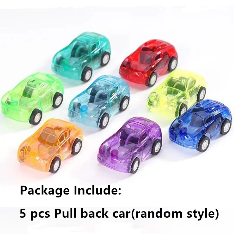 5 pz/lotto Mini Pull Back Vehicle inerziale Racing Car Truck elicottero modello Cartoon Toys Cars bambini regali di compleanno vari stili