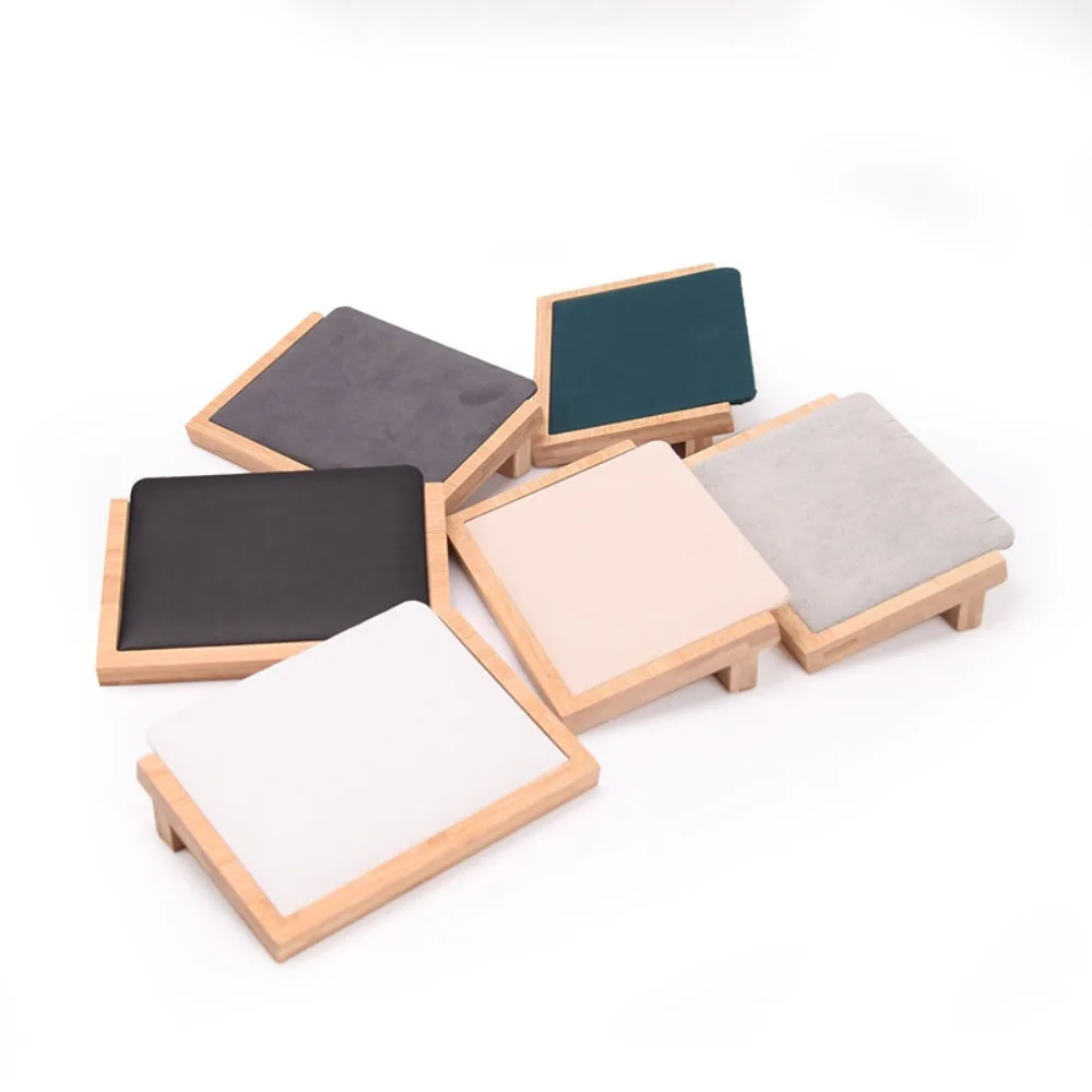 ทนทาน Beveled สร้อยคอจอแสดงผล Atand แบบพกพาการถ่ายภาพ Props เครื่องประดับ Rack ไม้ถาดแสดงเครื่องประดับ