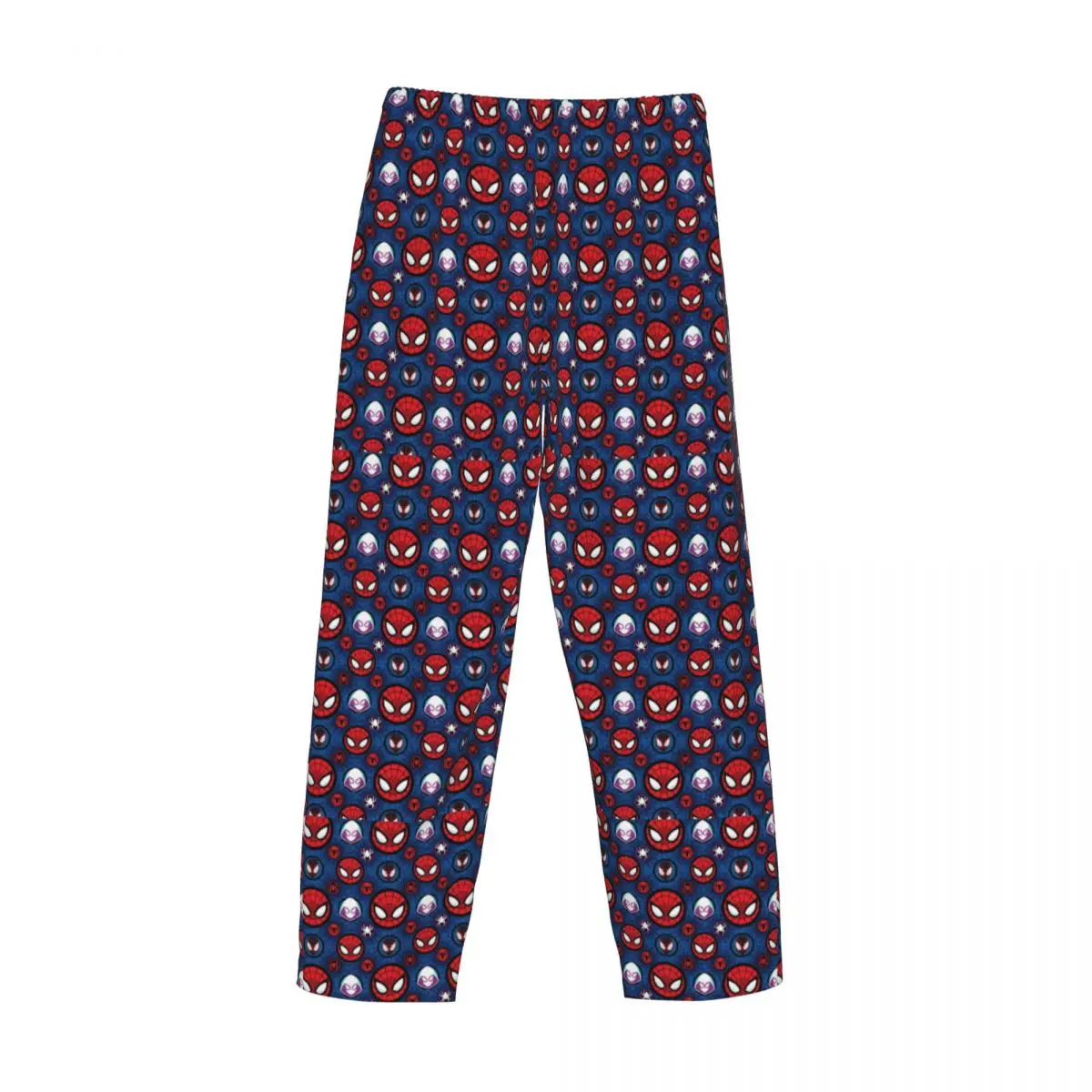 Custom Printed Spider Man Pattern Pajama Pants Men's Red Web Sleep Sleepwear Bottoms with Pockets