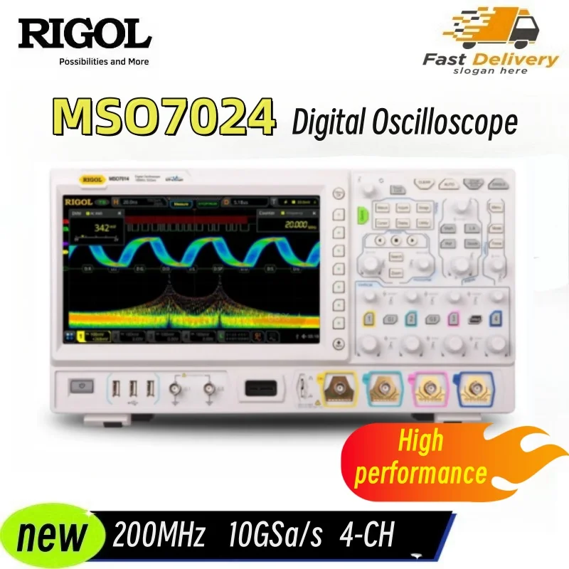 Rigol MSO7024 200MHz MSO with 4 Analog and 16 Digital Channels, 10GS/s Sampling