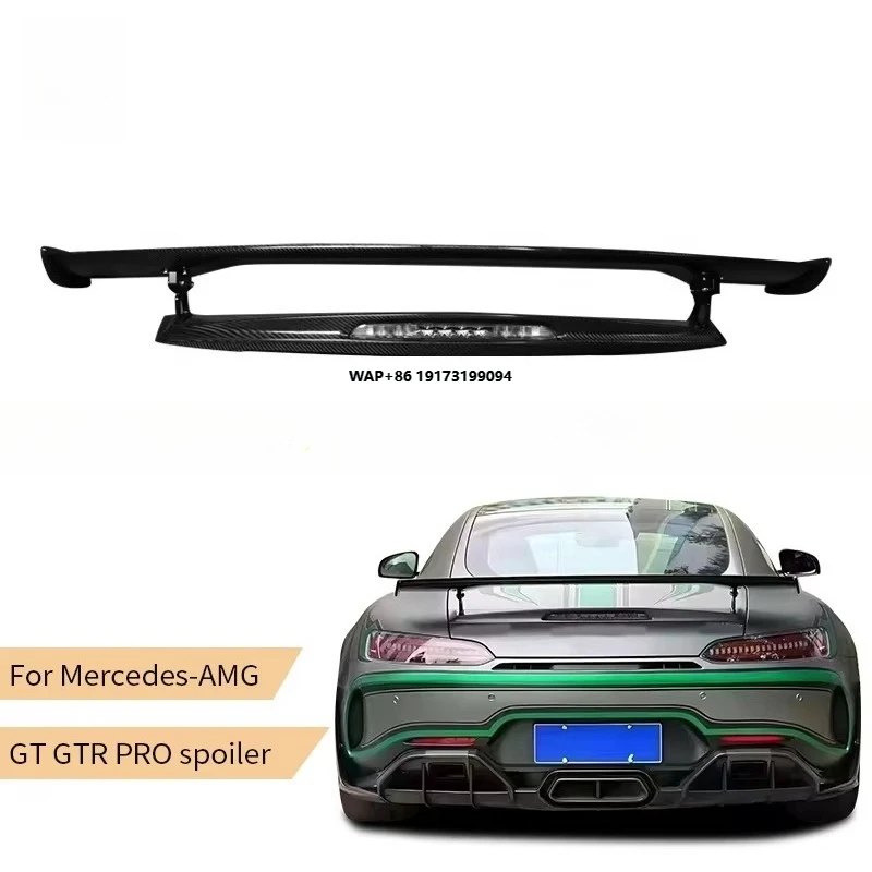 

For GT GTR GTC PRO Dry Carbon Fiber Rear Wing Spoiler with LED Brake Light