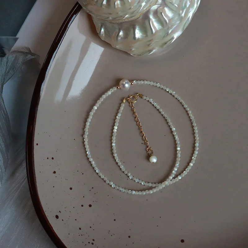 حار بيع لؤلؤ المياه العذبة الطبيعية 14K الذهب معبأ الإناث الخرز قلادة سلاسل مجوهرات للنساء هدايا عيد ميلاد لا تتلاشى #5