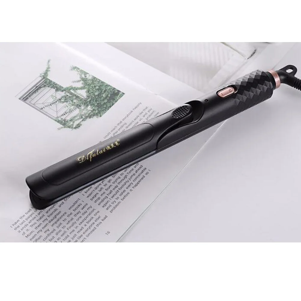 

1pc Hair Straightener Steam Straightener Dual Voltage Flat Iron 360 Swivel Cord Fast Heating For Home Salon Use Black