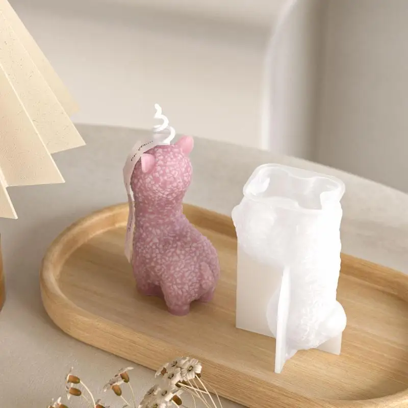 [1Pcs Cute Alpaca Silicone Mold For DIY Clay Resin Crafts Scented Candles Ideal For Home Decor Holiday Gifts]