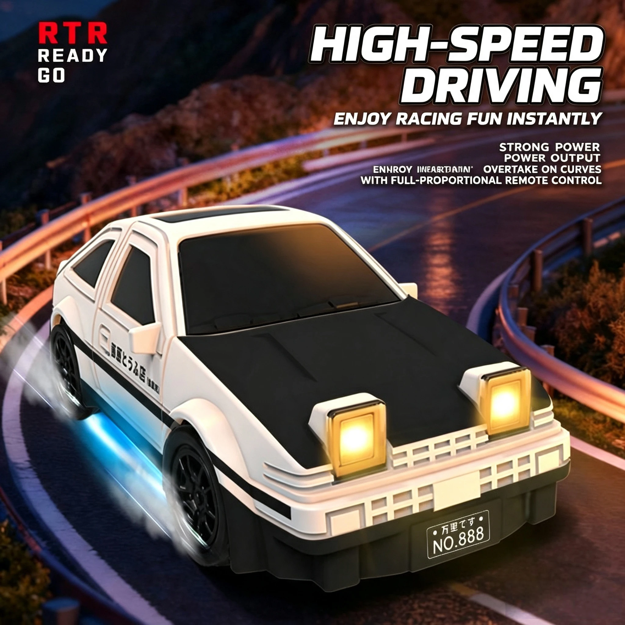 1/64 RC Drift Racing Car, 4WD High-Speed Mini Vehicle, Desktop Decompression Toy Gift for Kids
