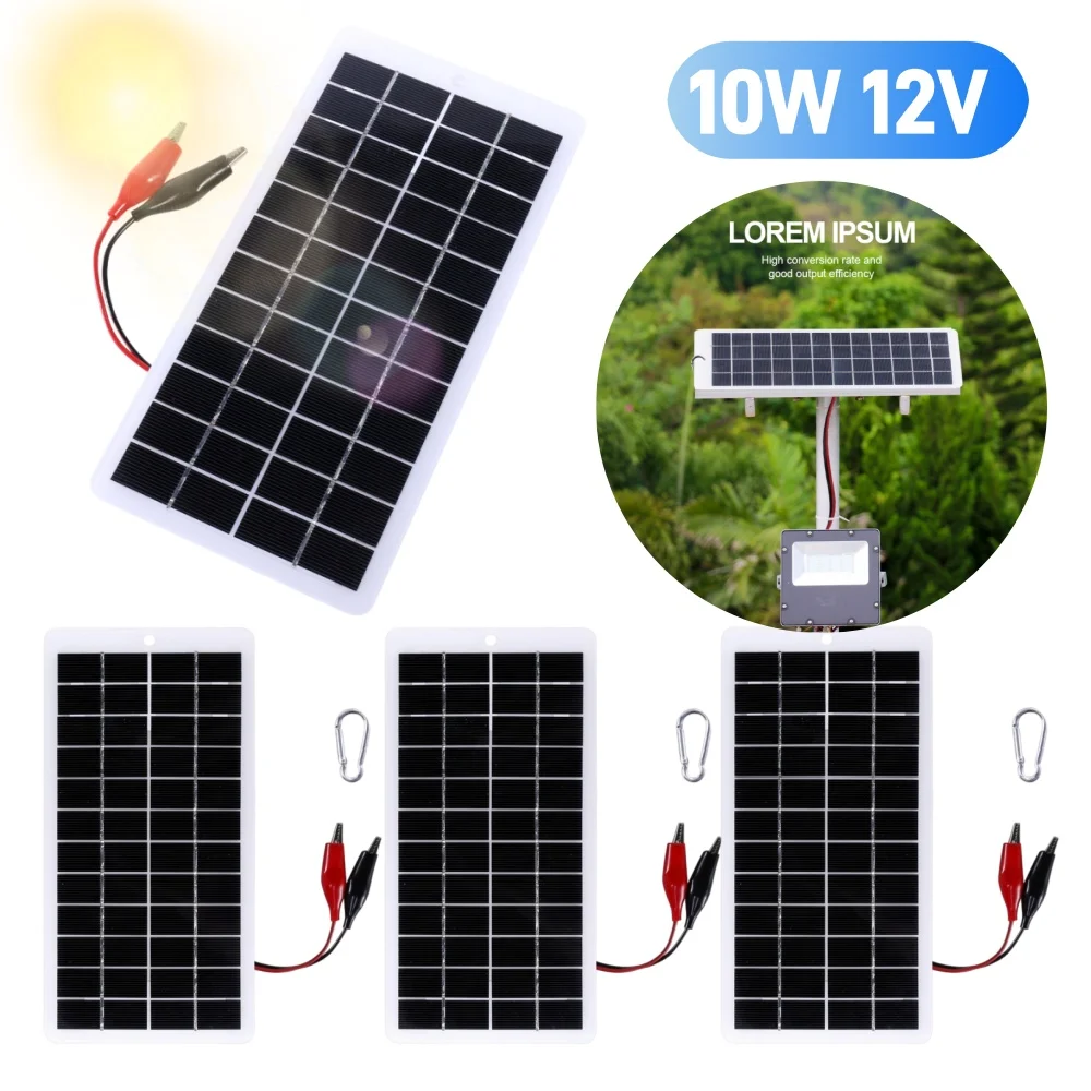 1-5 Stück 10W Tragbares Solarpanel 12V Batterieladegerät Spannungsregler Powerbank Outdoor-Solarzelle für Auto Yacht Wohnmobil Boot Mobil