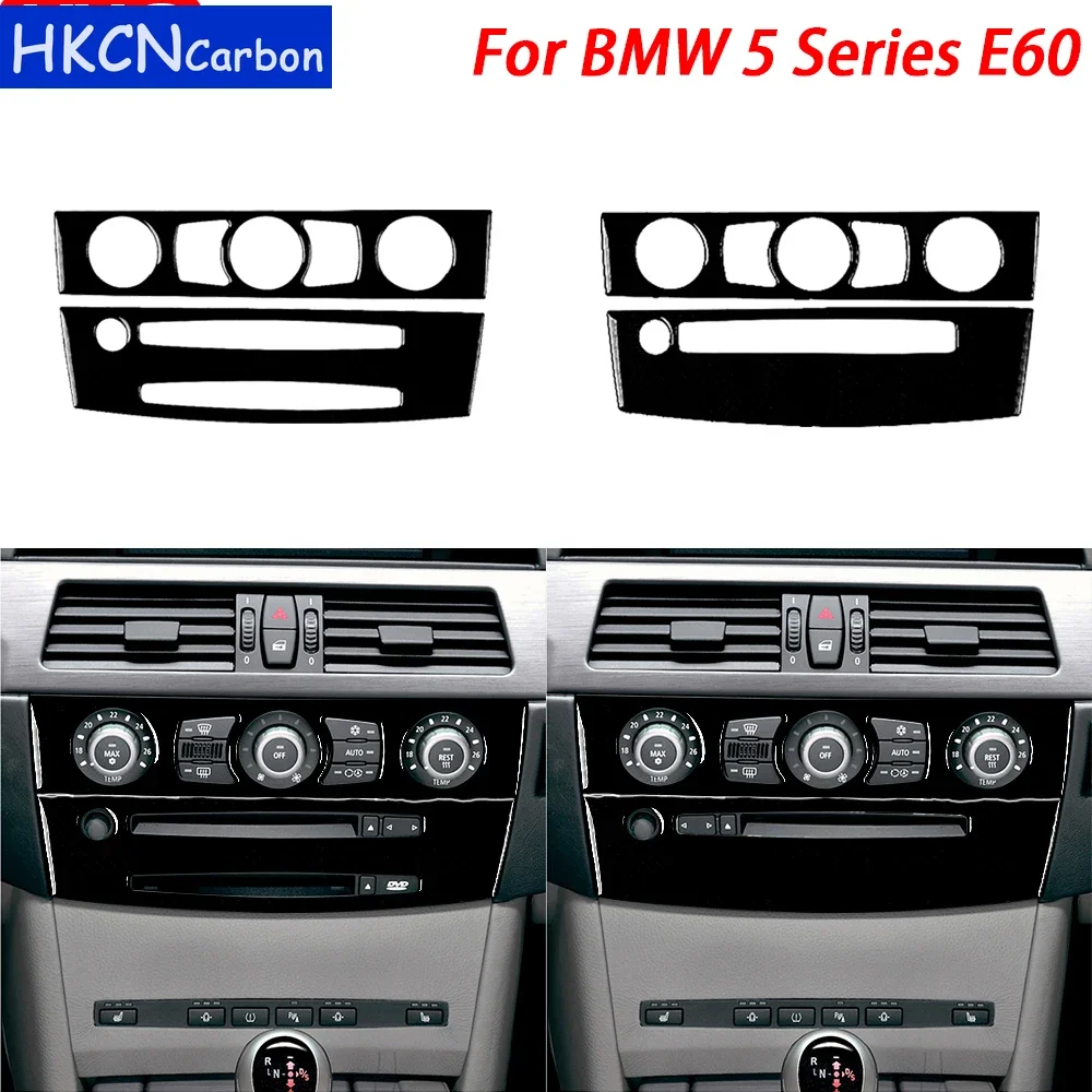 

Наклейка из настоящего углеродного волокна, панель проигрывателя компакт-дисков переменного тока, автомобильные внутренние декоративные аксессуары для BMW 5 серии E60 2004-2007