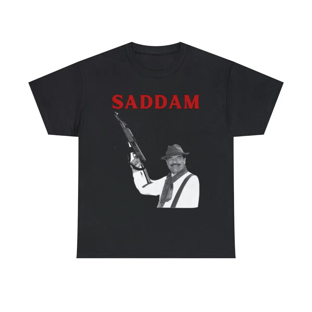 Saddam Hussein With His Gun Shirt , Saddam Hussein Lovers T-shirt all sizes