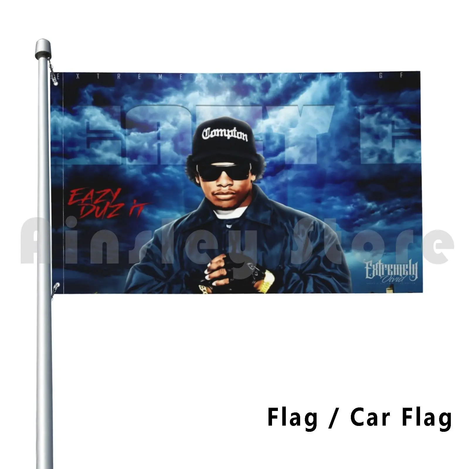 علم Eazy Duz It للديكور الخارجي، علم السيارة Easy E Ruthless West Coast Rap Nwa #1