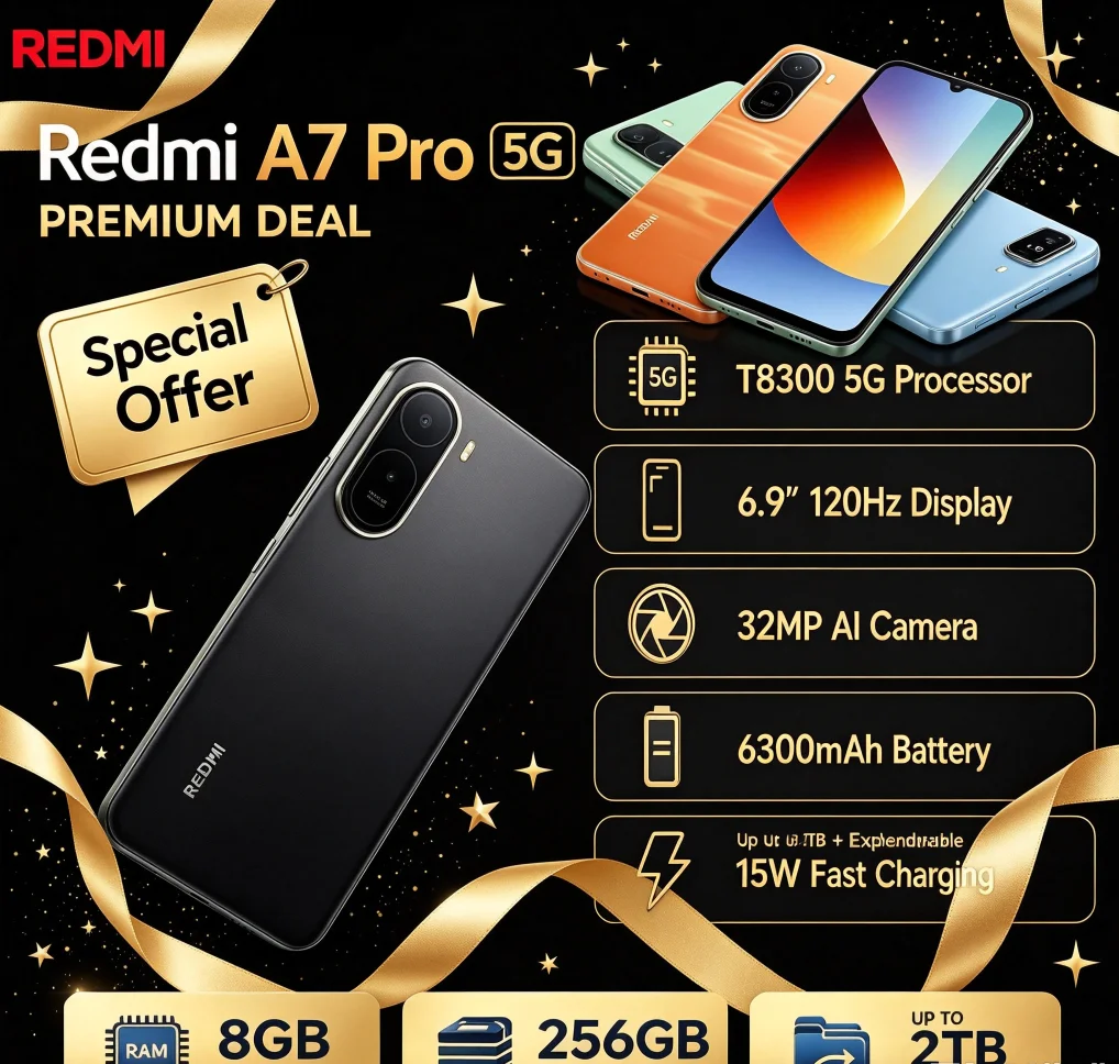 Top Rated 2026 Redmi A7Pro Android Gaming Handset 8GB RAM 256GB ROM 6.9