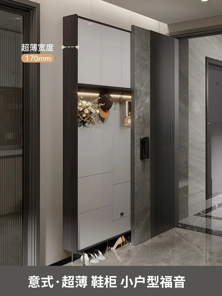 

Simple Tilting Ultra-Thin Home Doorway High Vertical Narrow Cabinet Entrance Stool Integrated