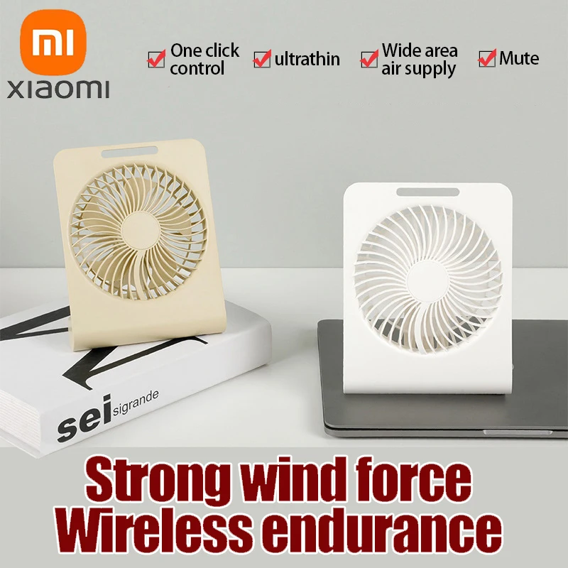 2024 Xiaomi New Mini Portable Fan Desktop Fan USB Charging Quiet Foldable Hanging Standing Cooling Fan for Travel Office Home