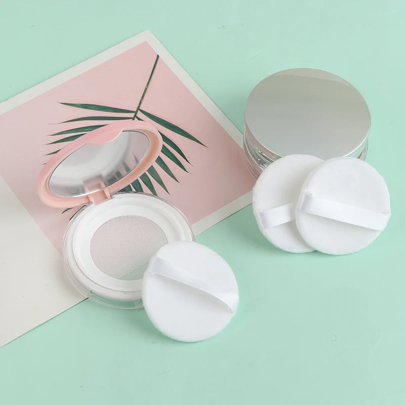 3G رقيقة جدا فارغة صندوق البودرة وعاء ماكياج جرة المغربل الحاويات نفخة مرآة