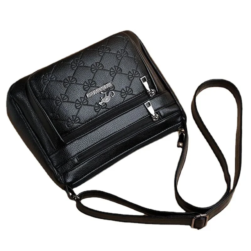 New  Middle-aged Women Mother Mother-in-law Bag Multi-layer Soft Texture Brand Shoulder Crossbody Bag Tide Luxury Design