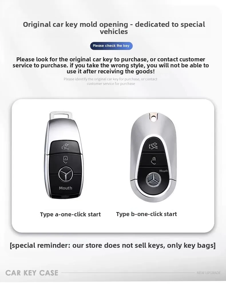 قذيفة لمرسيدس بنز C S الفئة S400 S450 S500 C200L C260L S400L S450L W206 W223 S350 C260 C300 غطاء مفتاح السيارة فوب