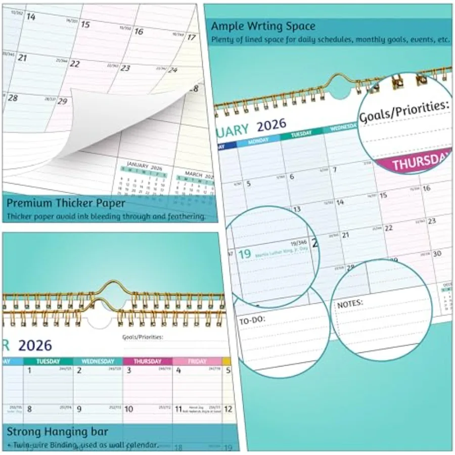 Calendario da parete 20262027 Calendario 2 anni 20262027 11 x 8,5 pollici gennaio 2026 dicembre 2027 2026 Calendario 24 mesi Piccolo calendario mensile 20