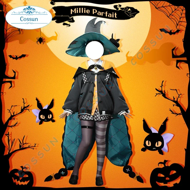 Anime Game Vtuber Hololive En Ethyria Cosplay Costume Halloween Women Millie Parfait Witch Dress Party Uniform