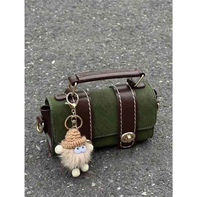 Bloom Green Square Messenger Bag Women 2025 Vintage Handle Casual Crossbody Bags Wallet Female Retro Mini Bolso Mujer Ladies