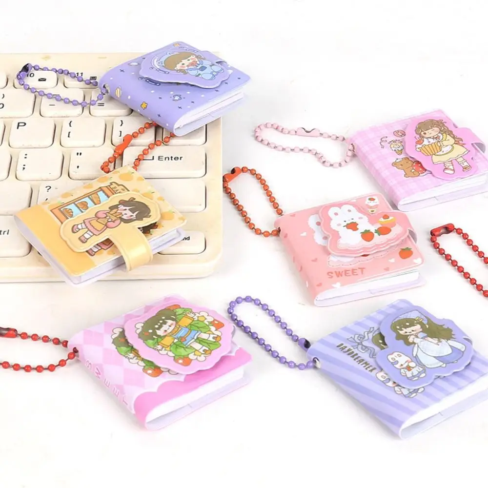 DIY Scrapbooking with Keychain Smalll Mini Notebook Pocket Mini Pocket Notepad Cartoon Portable Stationery