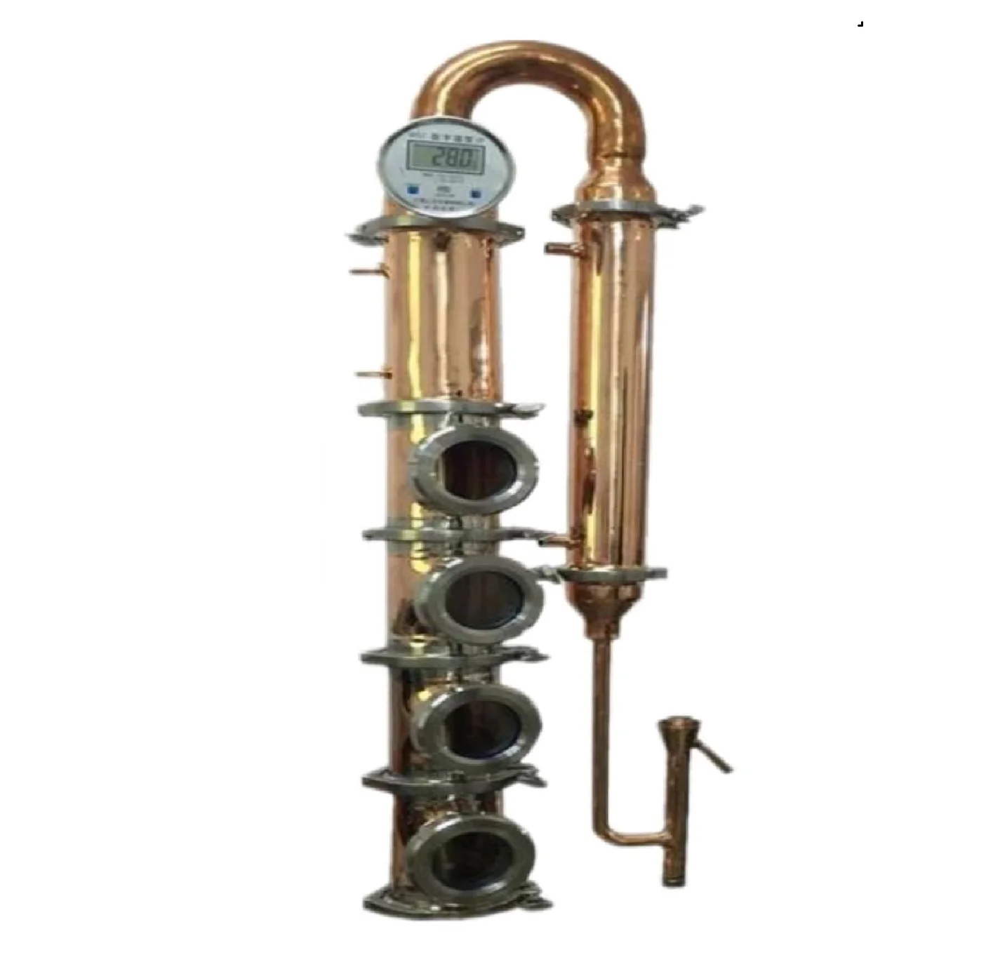 4in Column Distiller, Red Copper Distilling Tower with Copper for Sale