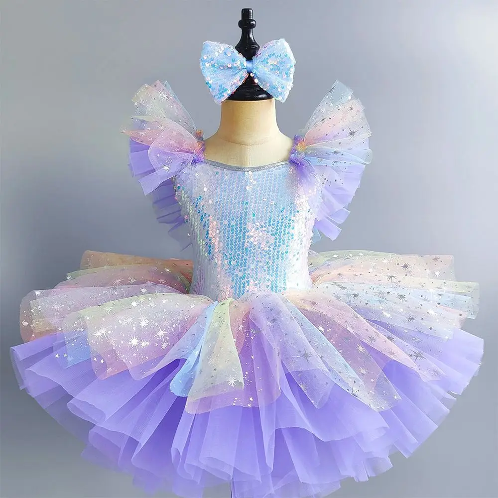 Fashion Sequin Kids Ballet Dress Puffy Party Dress Ballet Tutu Modern Princess Dress Dance