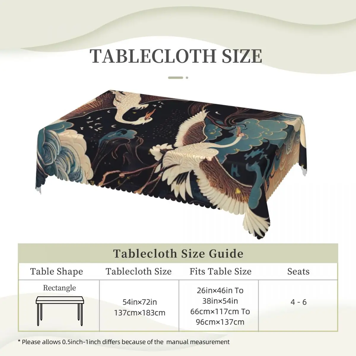 Japanese Art Tattoo Japanese Woodblock Tablecloth Restaurant Kitchen Rectangular Tablecloth Party Tablecloth Dining Table Cover