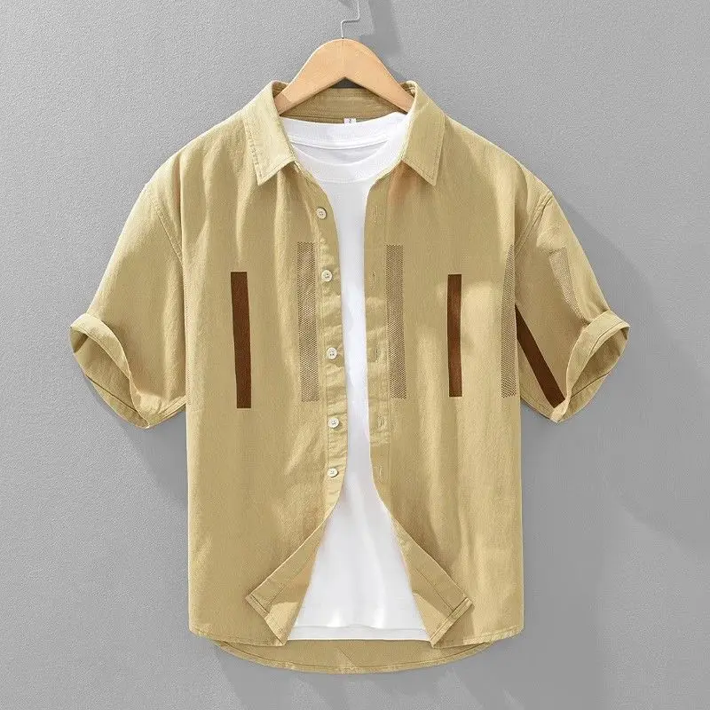 

Fashion Turn-down Collar Simple Comfortable Versatile Selling Casual Men's Clothing Tops Versatile Tops Comfortable Retro Short