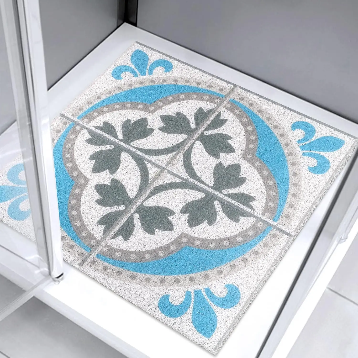 

24x24 Non Slip Shower Mat - Soft Textured Foot Massage, Quick Drying, No Suction Cups