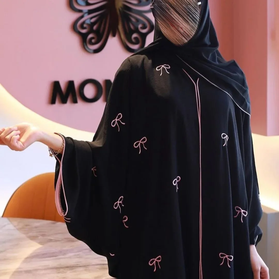 عباية إسلامية فاخرة رمضان أنيقة مطرزة عباية متواضعة دبي سترة تركية أنيقة عباية سوداء إسلامية فستان نسائي إسلامي